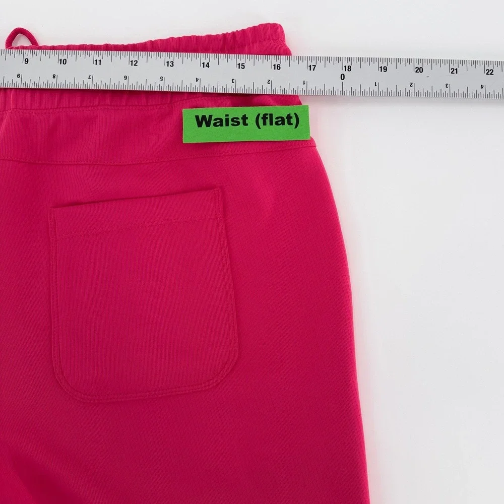 MONDETTA Pink Ribbed Active Shorts Women Medium Drawstring Pockets Athletic Gym